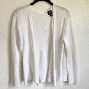 Eileen Fisher Linen Angled Front Cardigan Sz L